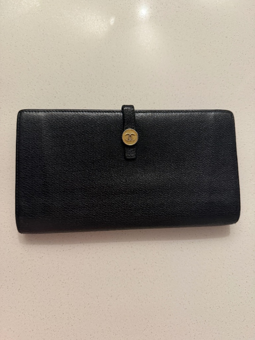 CHANEL Black Caviar Leather Continental Wallet USED